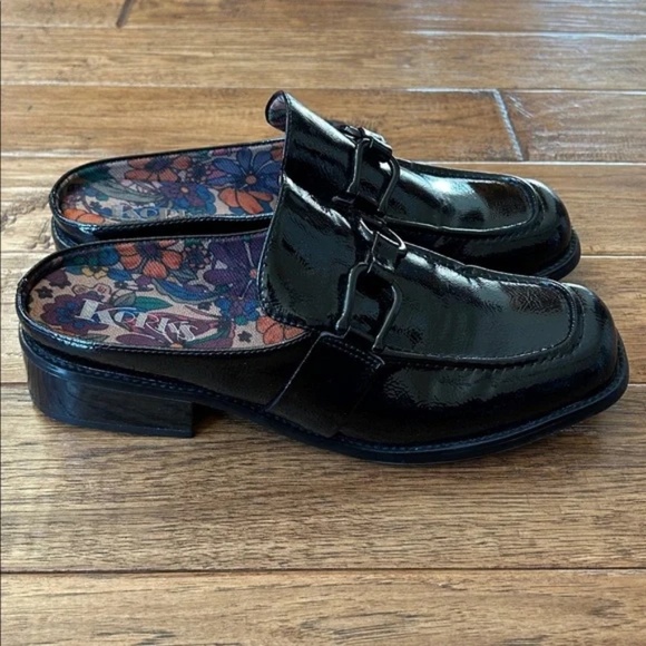 Kork-Ease Shoes - Korks Kork Ease Laporte Bit Loafer Mules Black Patent Faux Leather Size 9